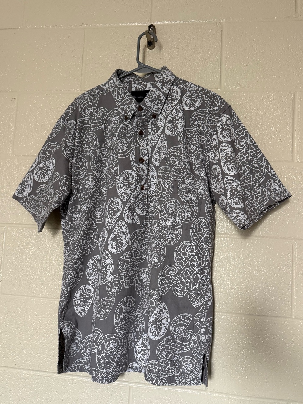 Sig Zane Kani Ka Lei Pull-over Aloha Shirt Sz L Kupe’e Shell Hilo Hawai’i Cotton